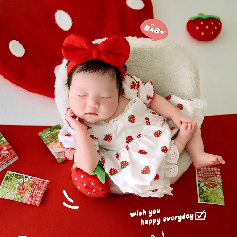 2026 Red Strawberry Theme Set - Newborn Photography Props - Image 2